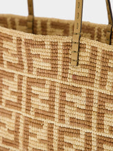 Fendi Beige Roll Large Raffia Crochet Shopper