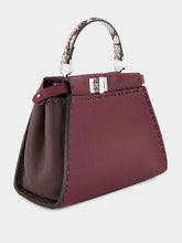 Fendi Peekaboo Mini Selleria Bag Burgundy and Brown