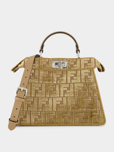 Fendi Cappuccino Peekaboo ISeeU Small FF Velvet Bag