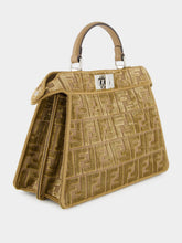 Fendi Cappuccino Peekaboo ISeeU Small FF Velvet Bag