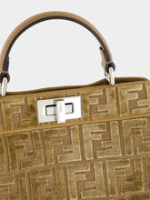 Fendi Cappuccino Peekaboo ISeeU Small FF Velvet Bag