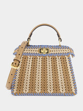 Fendi Peekaboo ISeeU Beige and light blue braided Petite Bag