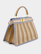 Fendi Peekaboo ISeeU Beige and light blue braided Petite Bag