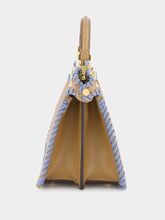 Fendi Peekaboo ISeeU Beige and light blue braided Petite Bag