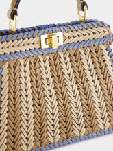 Fendi Peekaboo ISeeU Beige and light blue braided Petite Bag