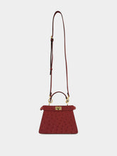 Fendi Dark Red Petite Peekaboo Ostrich Bag