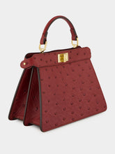 Fendi Dark Red Petite Peekaboo Ostrich Bag