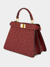 Fendi Dark Red Petite Peekaboo Ostrich Bag
