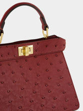 Fendi Dark Red Petite Peekaboo Ostrich Bag