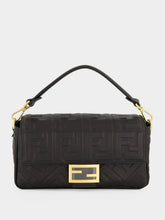 Fendi Black Baguette Nappa FF 1974 Bag
