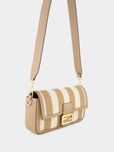 Fendi Beige Pequin Striped Baguette Bag