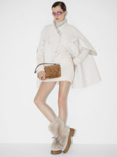 Fendi Cappuccino Jacquard Velvet Baguette Bag