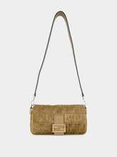 Fendi Cappuccino Jacquard Velvet Baguette Bag