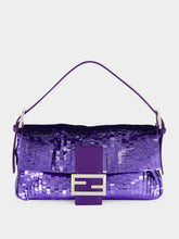 Fendi Purple Sequin Baguette Shoulder Bag