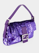 Fendi Purple Sequin Baguette Shoulder Bag