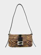 Fendi Tiger-Print Pony Hair Baguette Bag