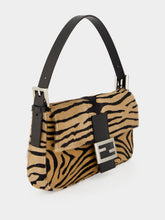 Fendi Tiger-Print Pony Hair Baguette Bag