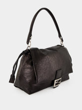 Fendi Black Soft Large Baguette Leather Bag