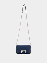 Fendi Blue Selleria Mini Baguette Bag
