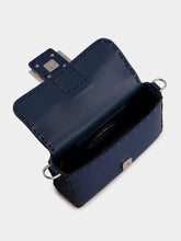 Fendi Blue Selleria Mini Baguette Bag