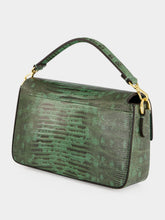 Fendi Green Lizard Leather Mini Baguette Bag