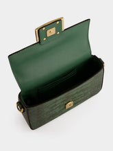 Fendi Green Lizard Leather Mini Baguette Bag
