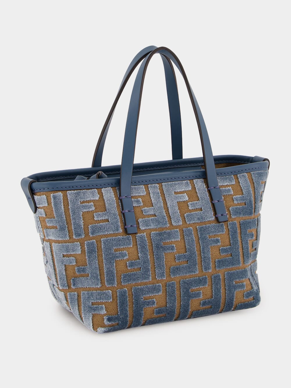 Light Blue FF Jacquard Mini Shopper Bag