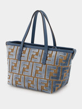 Fendi Light Blue FF Jacquard Mini Shopper Bag