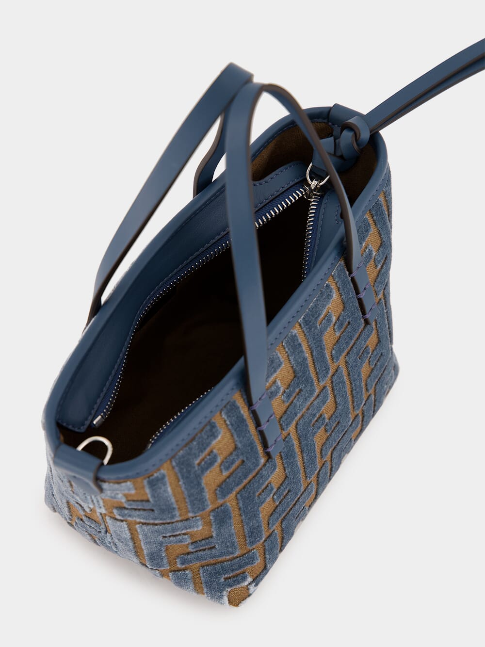 Light Blue FF Jacquard Mini Shopper Bag