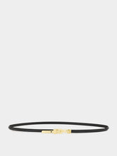 Black FF Leather Thin Belt