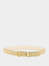 White and Cappuccino Reversible FF Leather Belt