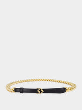Fendi Gold and Black FF Diamonds Chain Belt