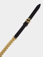 Fendi Gold and Black FF Diamonds Chain Belt