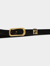 Fendi Black Leather FF Thin Belt