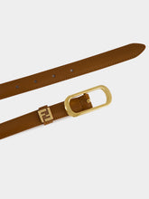 Fendi Brown Leather FF Thin Belt