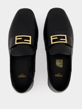Fendi Black Baguette Leather Loafers