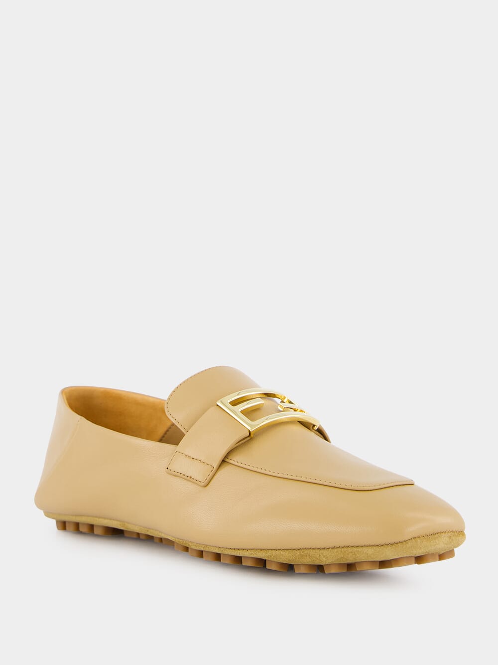 Beige Nappa-Leather Loafers