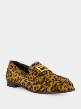 Brown Leo-Print Cavallino Loafers