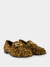 Fendi Brown Leo-Print Cavallino Loafers