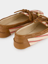 Fendi Red and Beige Striped FF Canvas Driving Loafers