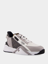 Fendi Flow Grey Leather Low-Top Sneakers