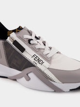 Fendi Flow Grey Leather Low-Top Sneakers