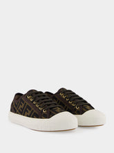 Fendi Brown FF Fabric Domino Low-Top Sneakers