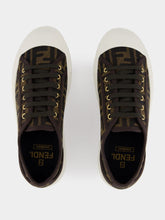 Fendi Brown FF Fabric Domino Low-Top Sneakers