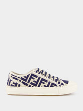 Fendi Blue FF Canvas Low Top Sneakers