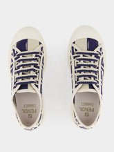 Fendi Blue FF Canvas Low Top Sneakers