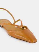 Fendi FFold Orange Hagfish Leather Flats