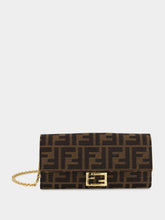 Fendi Brown FF Jacquard Baguette Continental Wallet