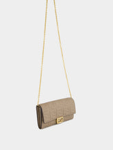 Fendi Dove Grey Nappa Leather Baguette Wallet with Chain