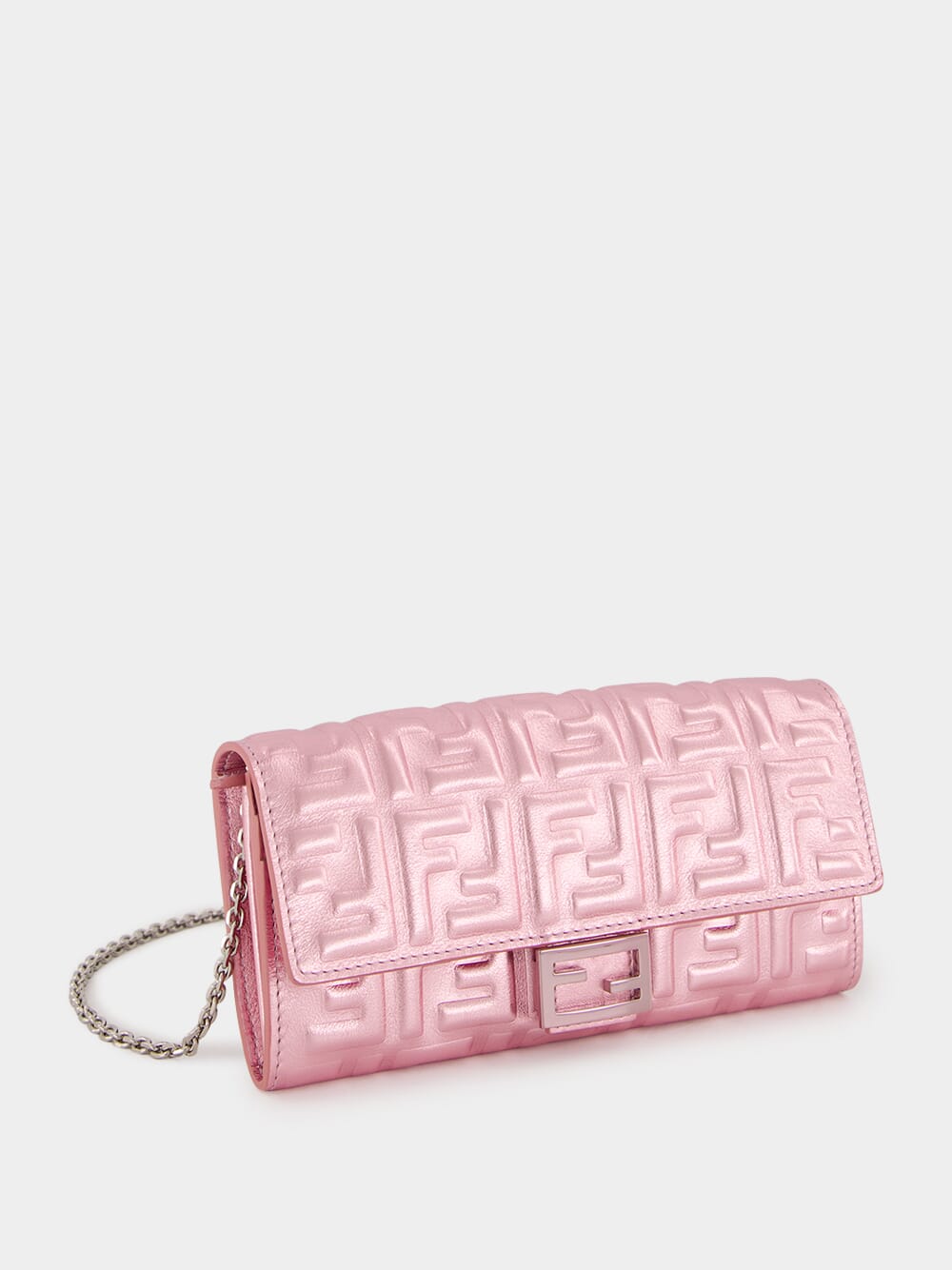 Pink Metallic Baguette Continental Wallet